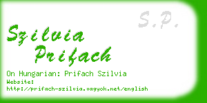 szilvia prifach business card